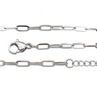 Raw Stainless Steel Necklace Chain, approx 3.5x10mm, 44-49cm length [SSB0907-WL051]