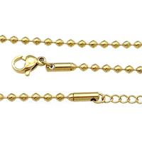 Stainless Steel Necklace Ball Chain Gold Plated, approx 2.4mm, 44-49cm length [SSB0912]