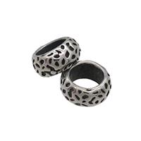 Stainless Steel Rondelle Spacer Beads Paracord Antique Silver, approx 10mm, 6mm hole [SSB1639]
