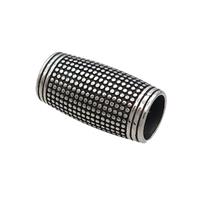 Stainless Steel Column Beads Large Hole Tube Antique Silver, approx 12-23mm, 8mm hole [SSB1933]