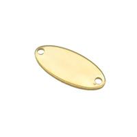 Stainless Steel Oval Connector Gold Plated, approx 8-17mm [SSB2322]