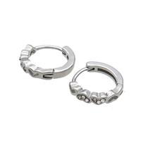 Raw Stainless Steel Hoop Earrings Pave Rhinestone, approx 14mm dia [SSB2384]