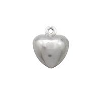 Raw Stainless Steel Heart Pendant, approx 9.5mm [SSB2708]