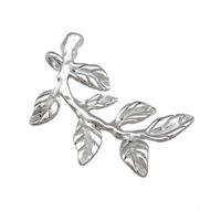 Raw Stainless Steel Leaf Pendant Branch, approx 20-30mm [SSB4647]