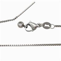 Raw Stainless Steel Necklace Box Chain, approx 1mm, 42cm length [SSB5870]