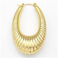 304 Stainless Steel Earring Hollow Gold Plated, approx 30-45mm [SSB6176]