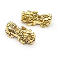 Chinese Pixiu Charms Stainless Steel Beads Large Hole Gold Plated, approx 12-25mm, 3mm hole [SSB6179]