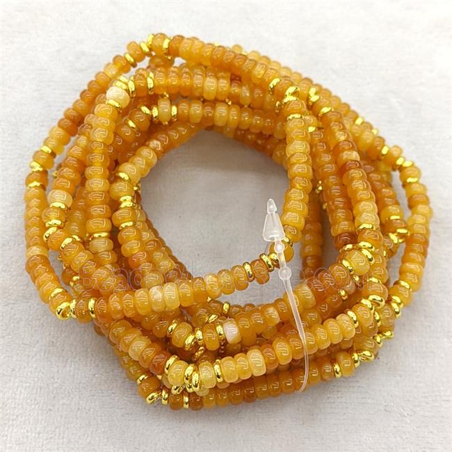 Natural Orange Aventurine Bracelet Stretchy Rondelle