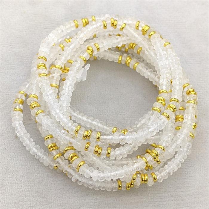 Natural Clear Quartz Bracelets Stretchy Rondelle