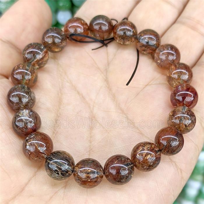 Natural BlackGolden Super7 Rutilated Quartz Bracelet Stretchy