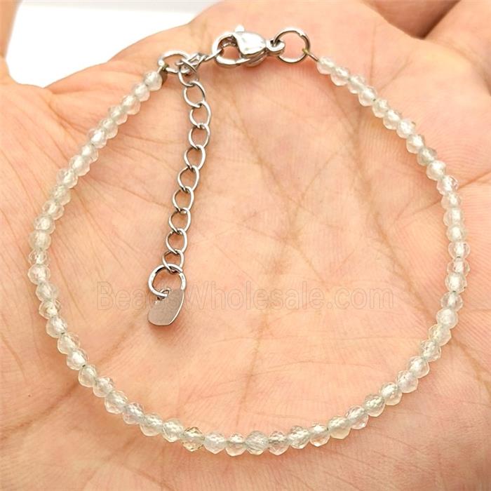 Natural Prehnite Bracelet With Copper Clasp