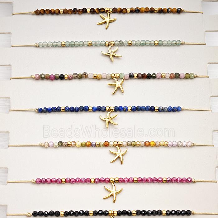 Gemstone Bracelet With Starfish Mixed