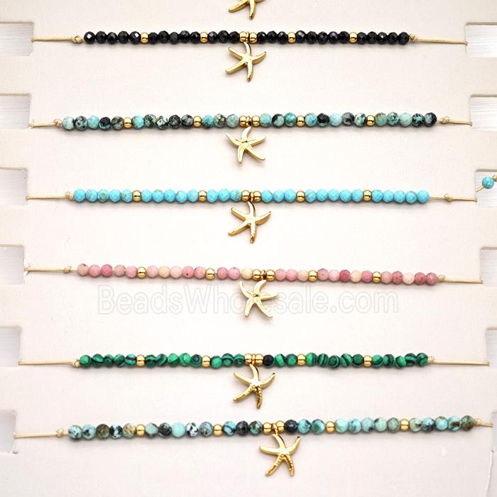 Gemstone Bracelet With Starfish Mixed