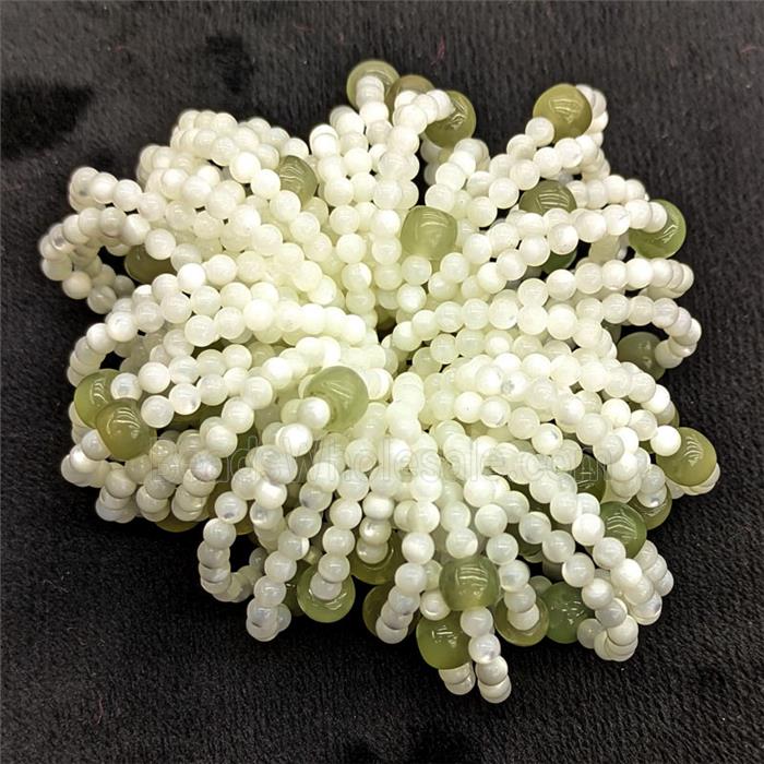 White MOP Shell Rings Stretchy