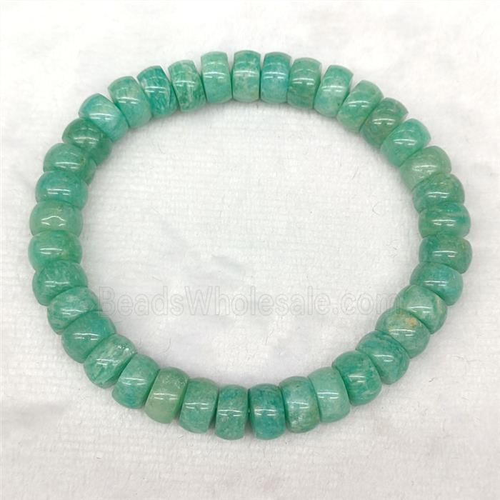 Natural Green Amazonite Bracelets Rondelle Stretchy