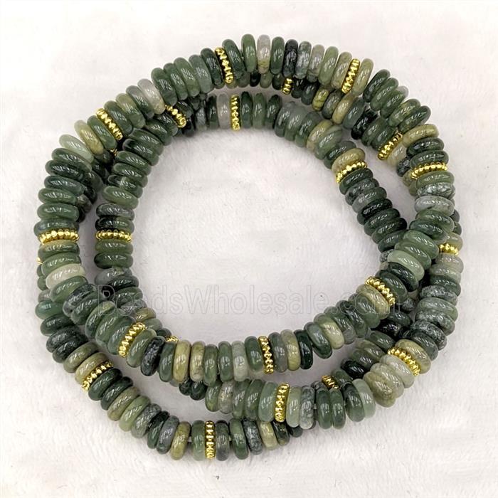 Green Seraphinite Bracelets Stretchy Heishi