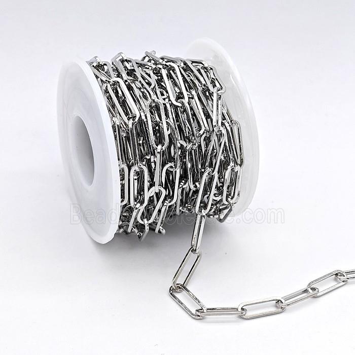 Copper Paperclip Chain Platinum Plated