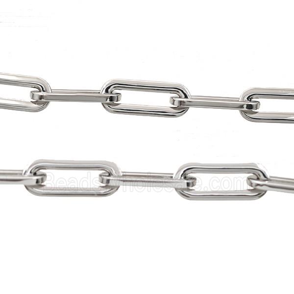 Alloy Paperclip Chain Platinum Plated