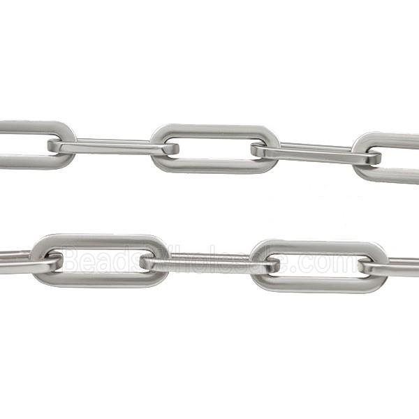 Alloy Paperclip Chain Matte Silver