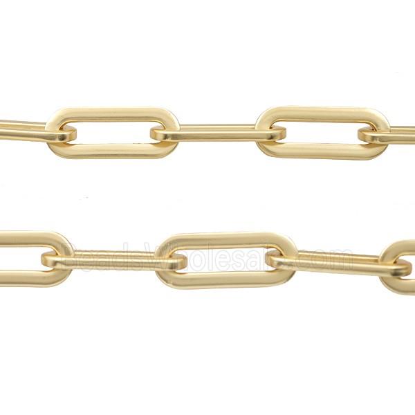 Alloy Paperclip Chain Matte Gold