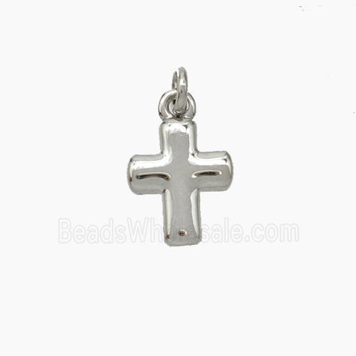 Copper Cross Pendant Platinum Plated
