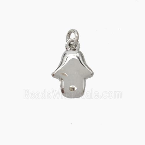 Copper Hand Pendant Platinum Plated