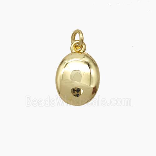 Copper Oval Pendant Gold Plated