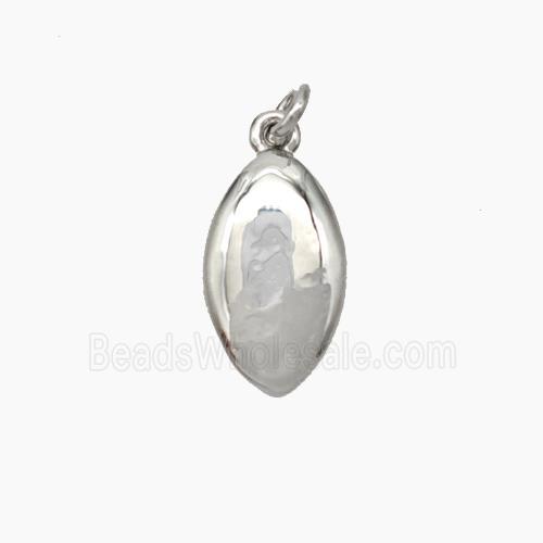 Copper Leaf Pendant Platinum Plated