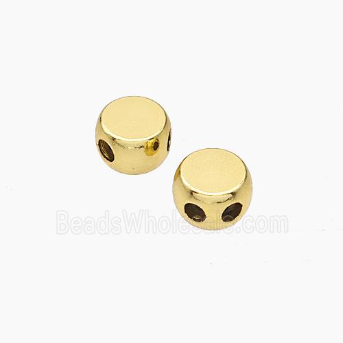 Copper Button Beads 2holes Gold Plated