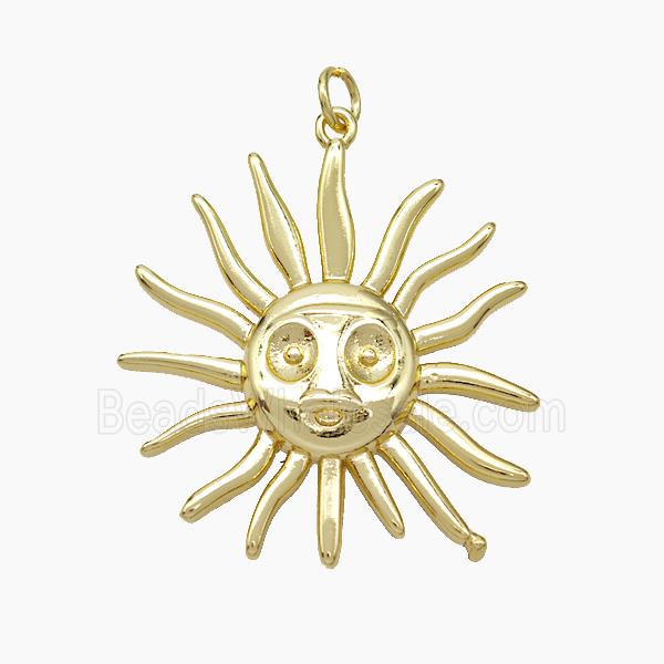 Copper Sun Pendant Gold Plated