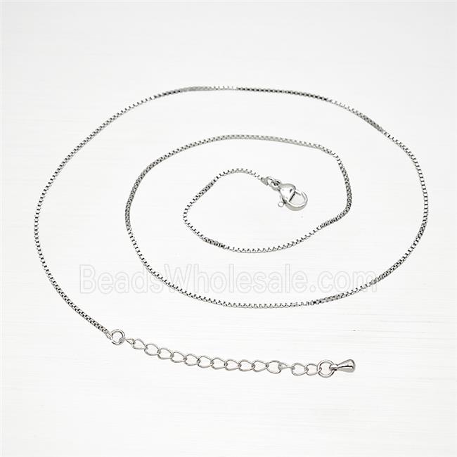 Copper Box Necklace Chain Platinum Plated