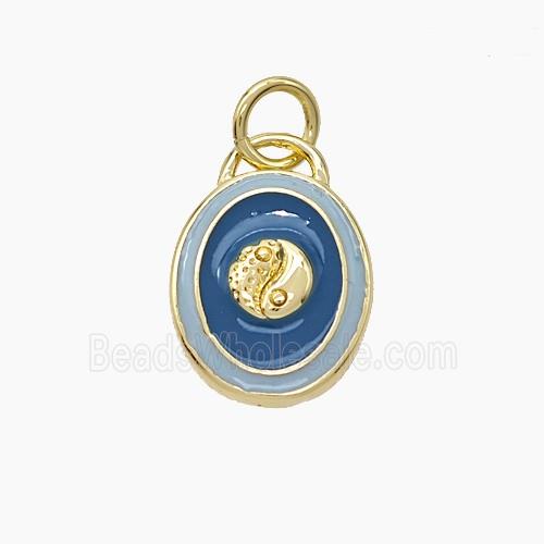 Copper Taichi Pendant Enamel Yinyang Gold Plated