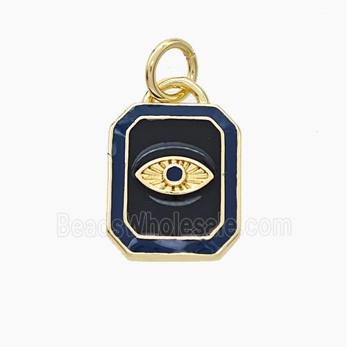 Copper Eye Pendant Enamel Rectangle Gold Plated
