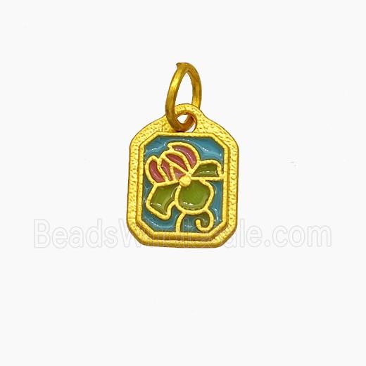 Copper Crab Pendant Enamel Gold Plated