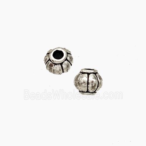 Tibetan Style Alloy Pumpkin Spacer Beads Antique Silver