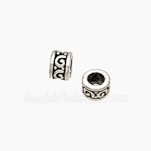 Tibetan Style Alloy Heishi Spacer Beads Large Hole Antique Silver