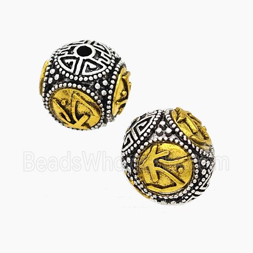 Tibetan Style Alloy Beads Round Antique Silver Golden
