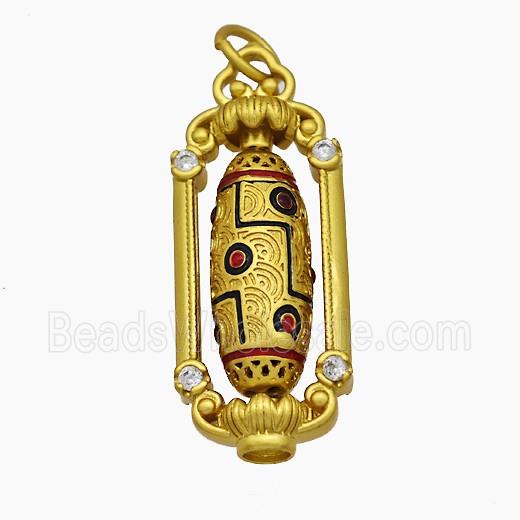 Tibetan Style Copper Rrice Pendant Gold Plated