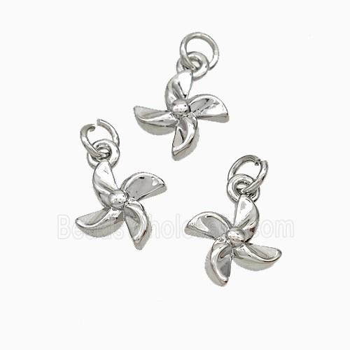Windmill Charms Copper Pendant Platinum Plated