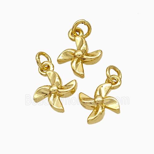 Windmill Charms Copper Pendant Gold Plated
