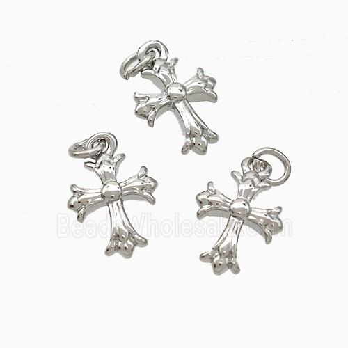 Copper Cross Pendant Platinum Plated