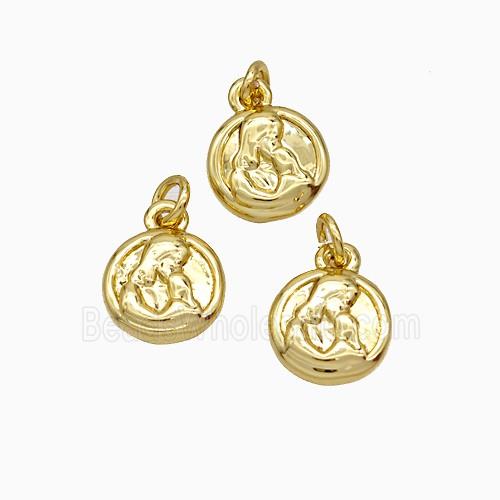 Copper Mother Pendant Love Gold Plated