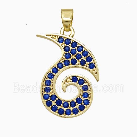 Copper Totem Symbols Pendant Pave Zirconia Gold Plated