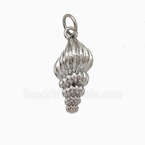 Copper Nautilus Shell Pendant Platinum Plated