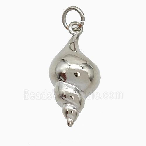 Copper Nautilus Shell Pendant Platinum Plated
