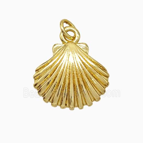 Copper Scallop Shell Pendant Gold Plated