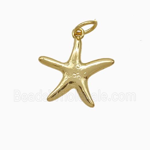Copper Starfish Pendant Gold Plated