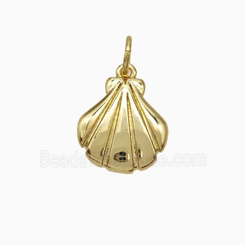Copper Scallop Shell Pendant Gold Plated