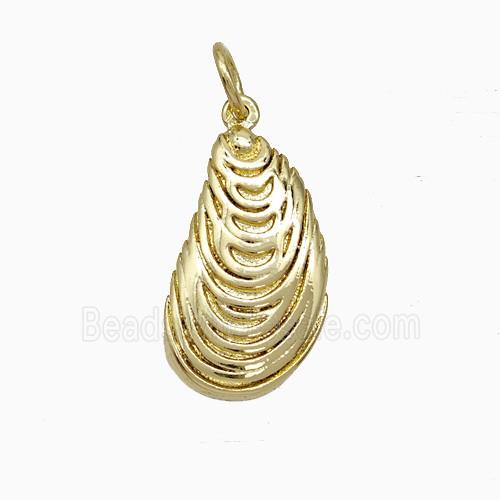 Copper Scallop Shell Pendant Gold Plated