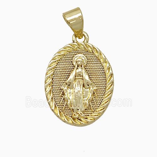 Copper Virgin Mary Pendant Gold Plated